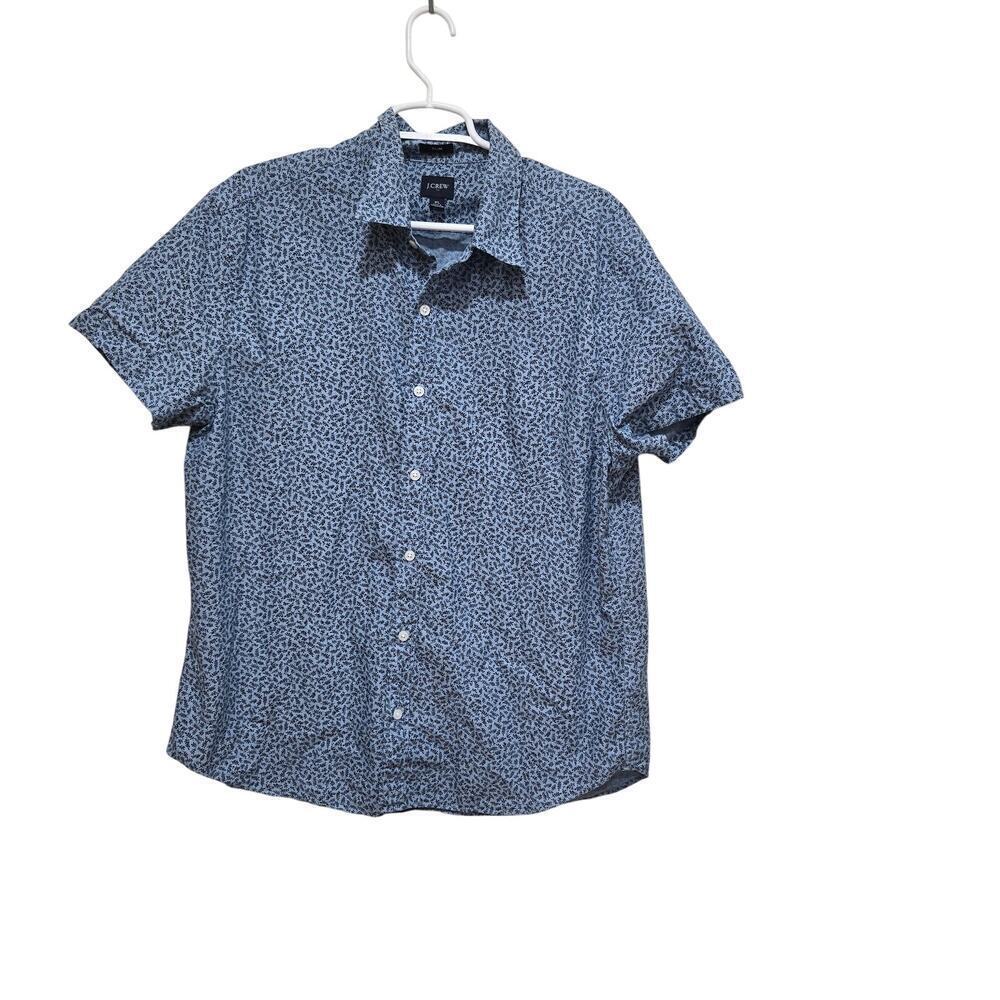 J.Crew Slim Fit Blue Floral Short Sleeve Button Down Shirt XL